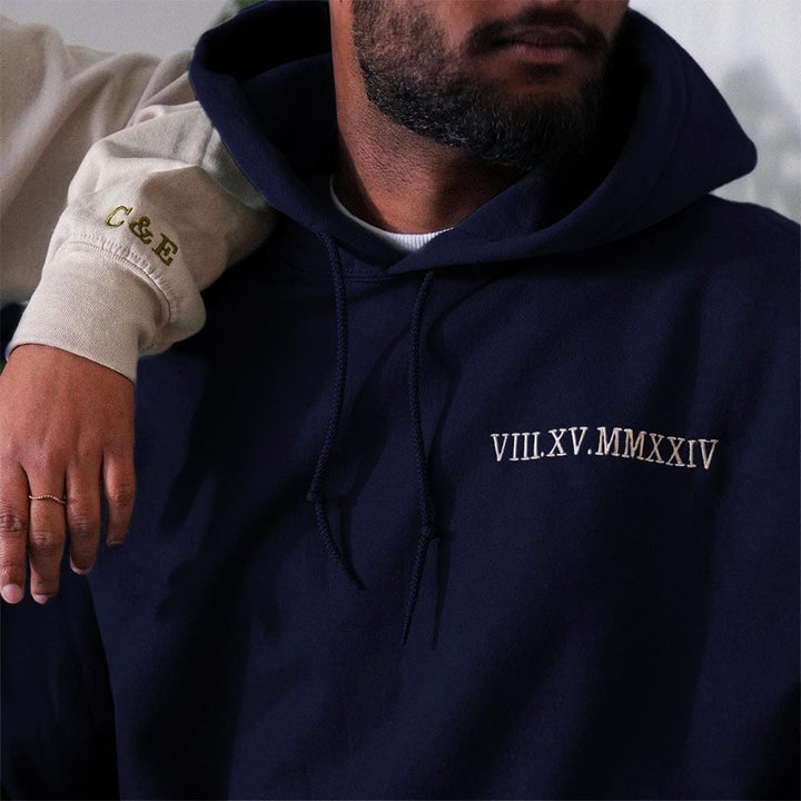 Sweat Personnalisé Couple Bleu Marine / S