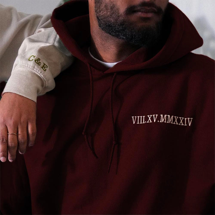 Sweat Personnalisé Couple Bordeaux / S