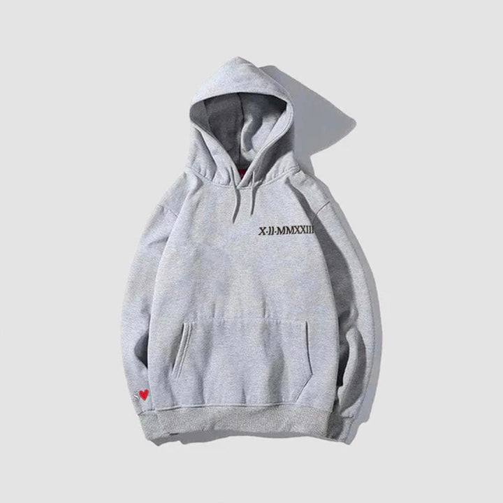 Sweat Personnalisé Couple Gris / S