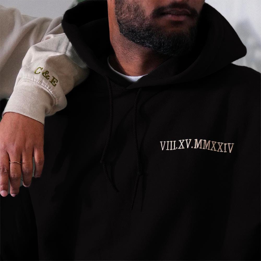 Sweat Personnalisé Couple Noir / S
