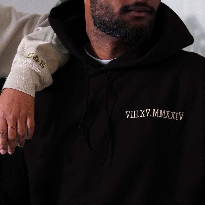 Sweat Personnalisé Couple Noir / S