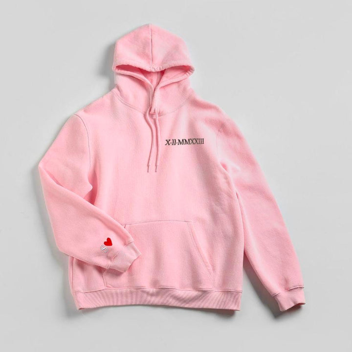 Sweat Personnalisé Couple Rose / S