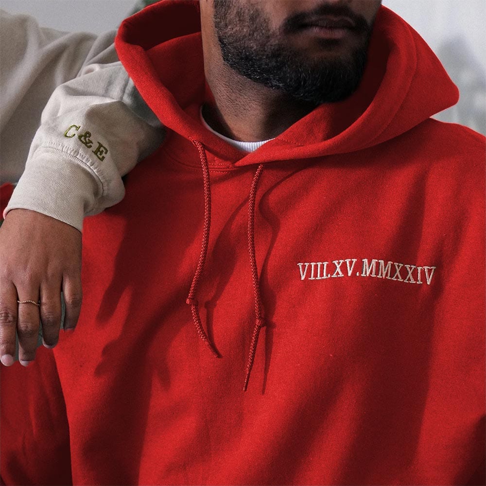 Sweat Personnalisé Couple Rouge / S