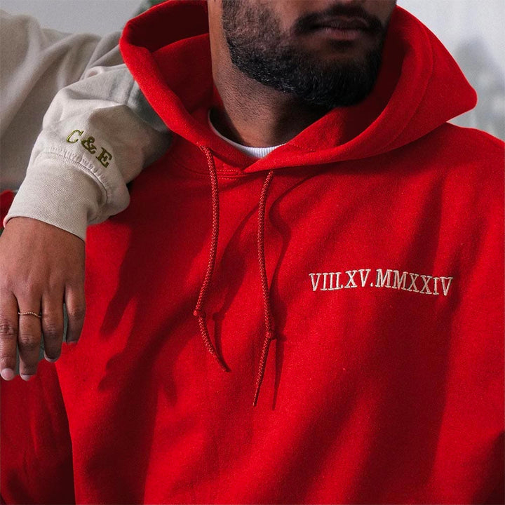 Sweat Personnalisé Couple Rouge / S