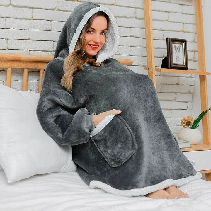 Sweat Plaid Couple Gris / Longueur 88CM