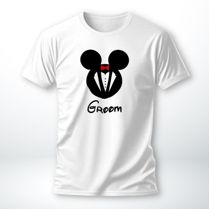 T-Shirt Bride & Groom Groom-Blanc / S