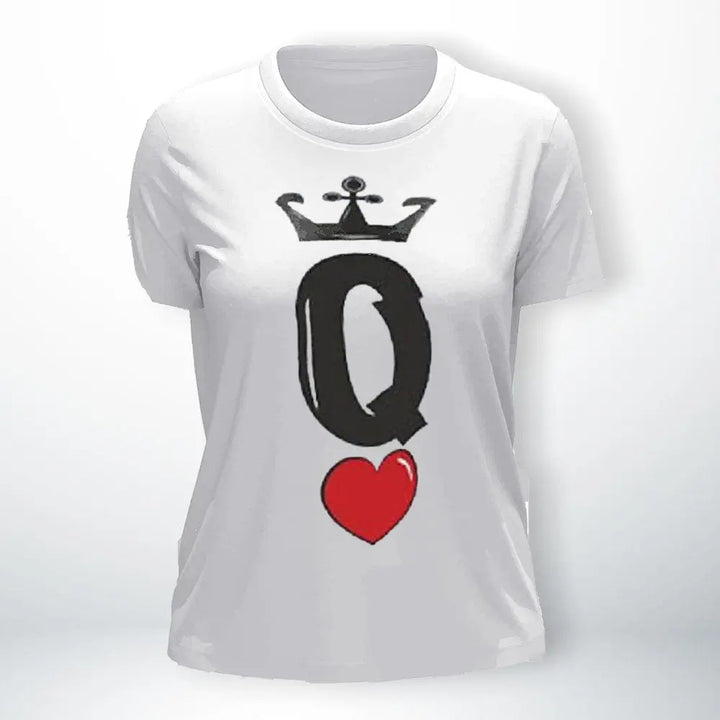 T-Shirt Couple Amoureux Queen-Blanc / XS