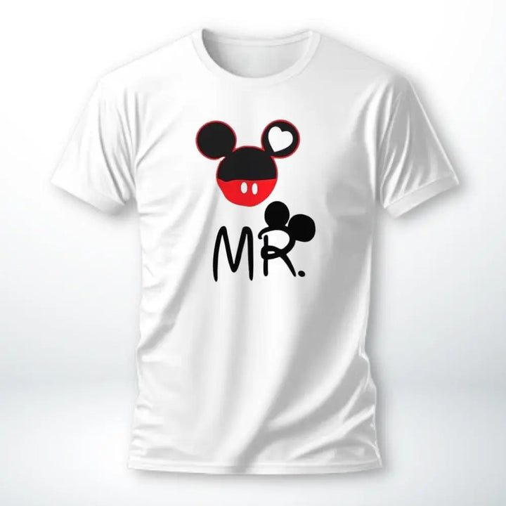 T-Shirt Couple Mr Mrs Mr-Blanc / S