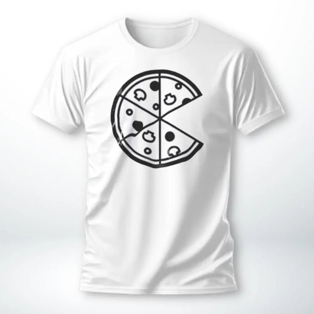 T-Shirt Couple Pizza Blanc-Homme / XS