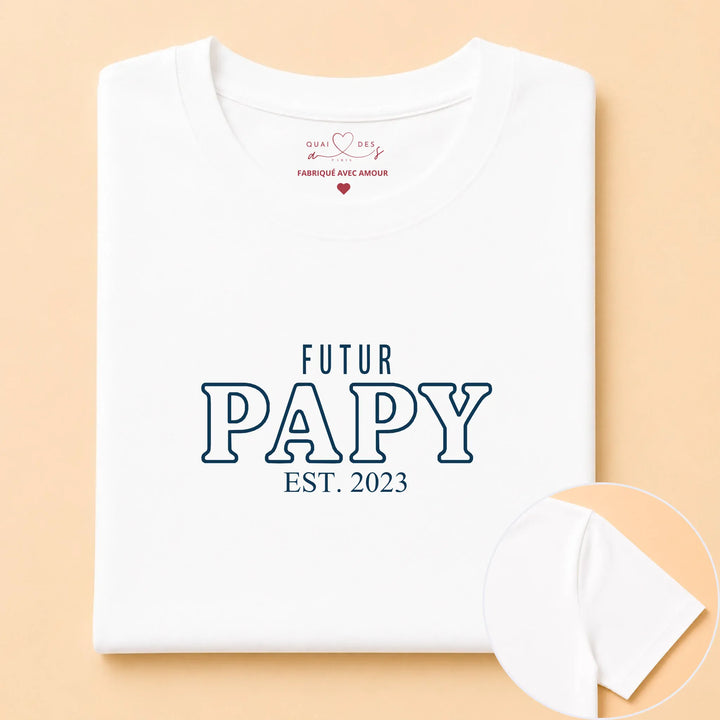 T-shirt futur grand père Blanc / S
