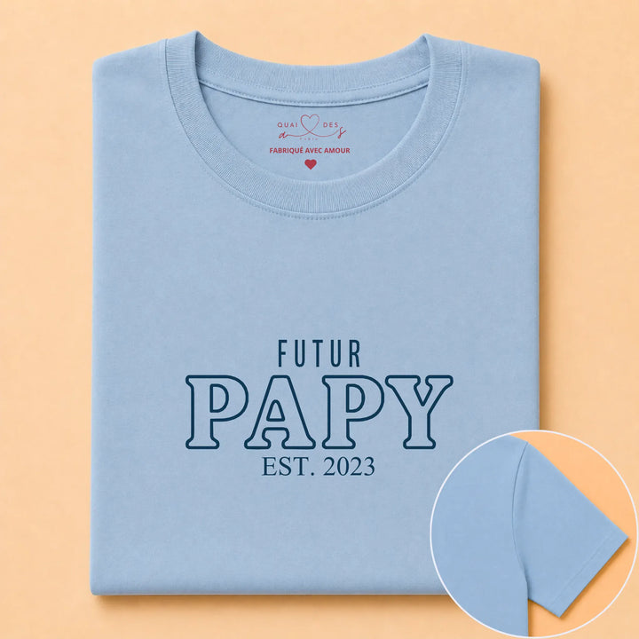 T-shirt futur grand père Bleu clair / S