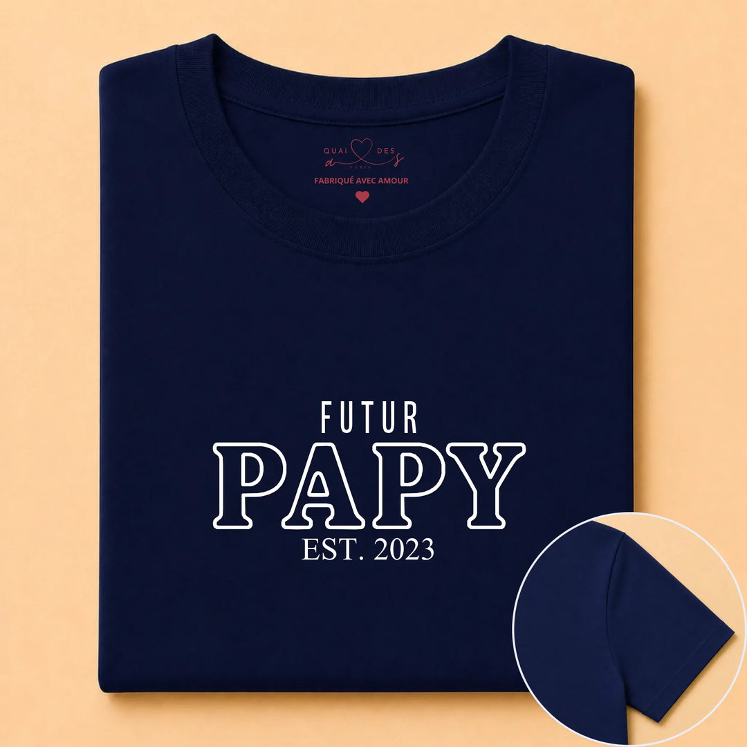 T-shirt futur grand père Bleu marine / S