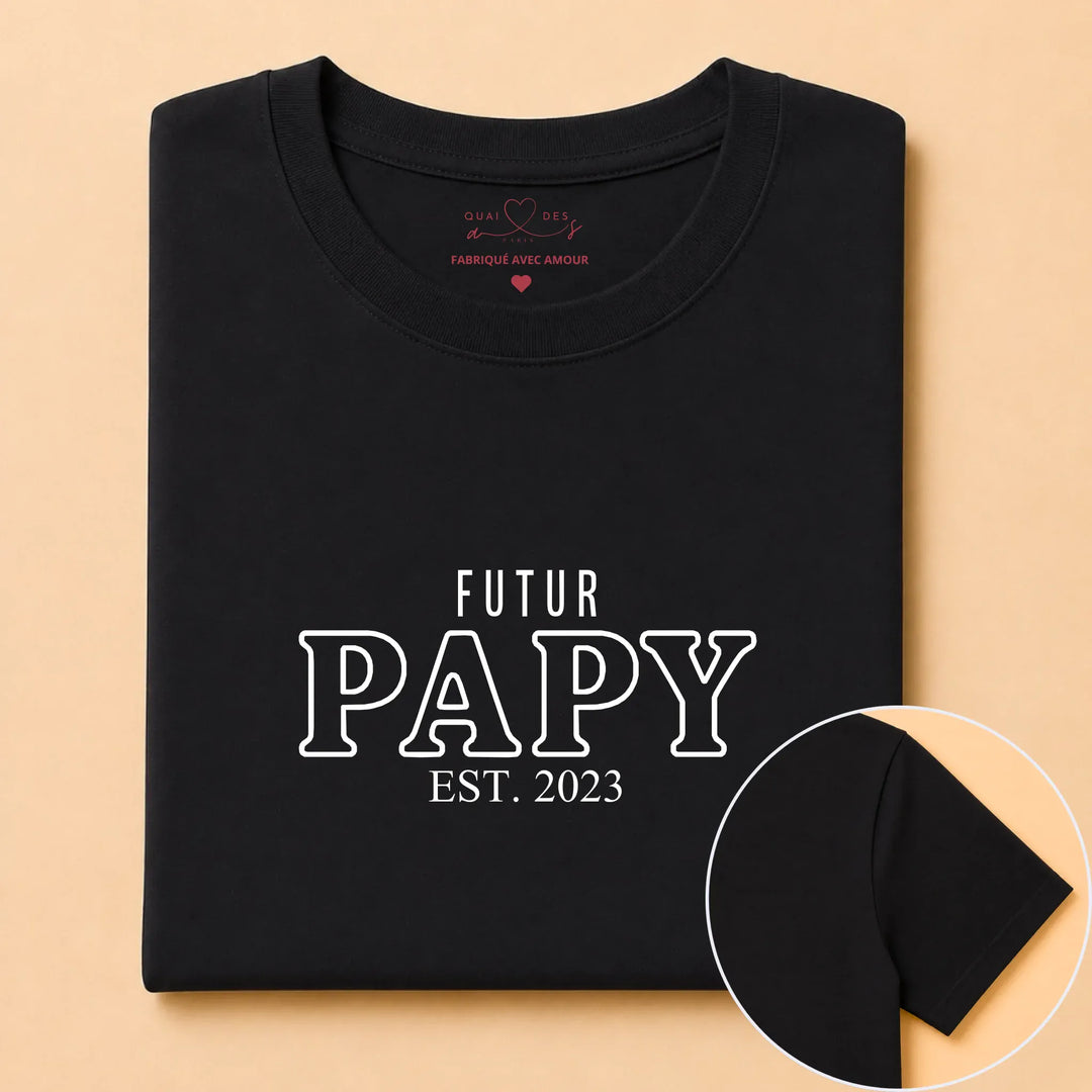 T-shirt futur grand père Noir / S