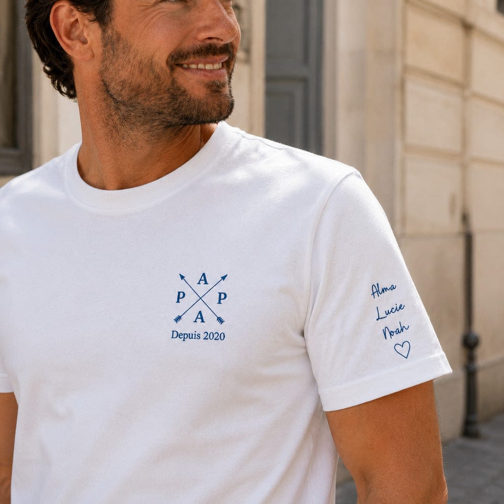 T-shirt personnalisé brodé - PAPA depuis