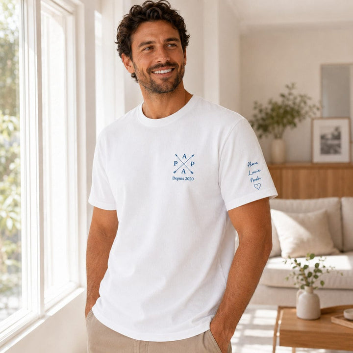 T-shirt personnalisé brodé - PAPA depuis