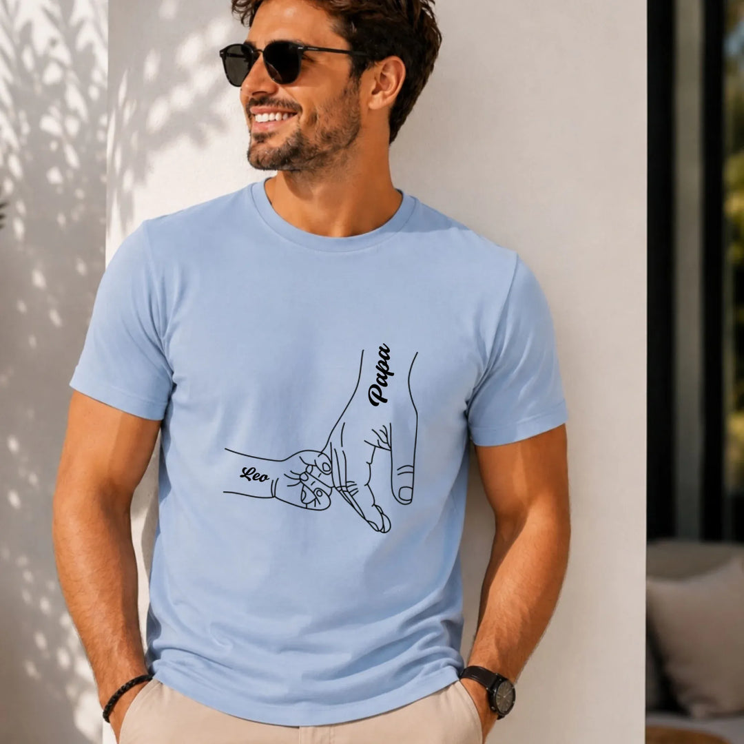 T-shirt personnalisé - Cadeau naissance papa T-shirt Front Homme | STYLE 3 / Bleu Clair / S