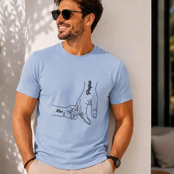 T-shirt personnalisé - Cadeau naissance papa T-shirt Front Homme | STYLE 3 / Bleu Clair / S