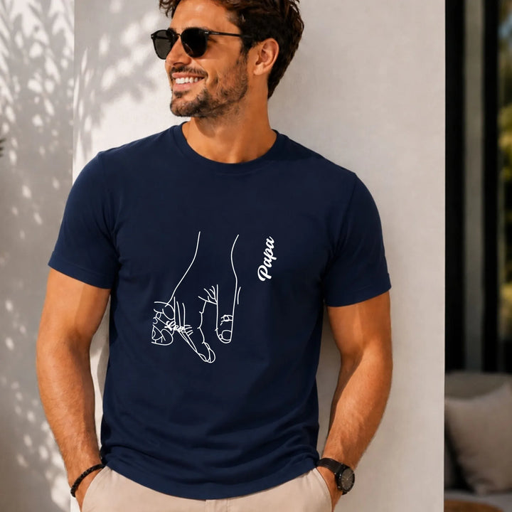 T-shirt personnalisé - Cadeau naissance papa T-shirt Front Homme | STYLE 3 / Bleu Marine / S