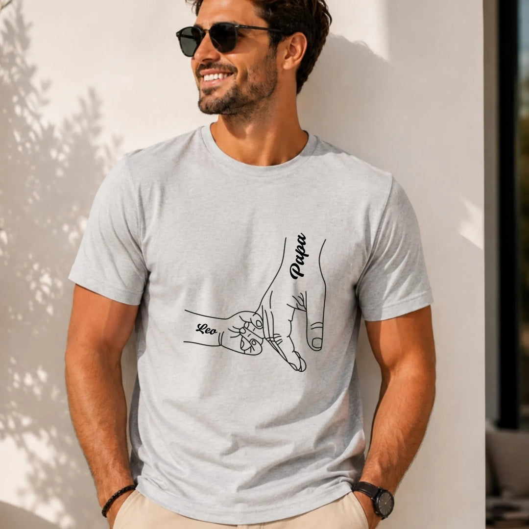 T-shirt personnalisé - Cadeau naissance papa T-shirt Front Homme | STYLE 3 / Gris / S
