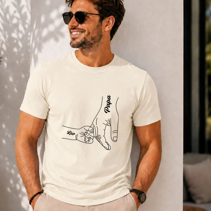 T-shirt personnalisé - Cadeau naissance papa T-shirt Front Homme | STYLE 3 / Naturel / S