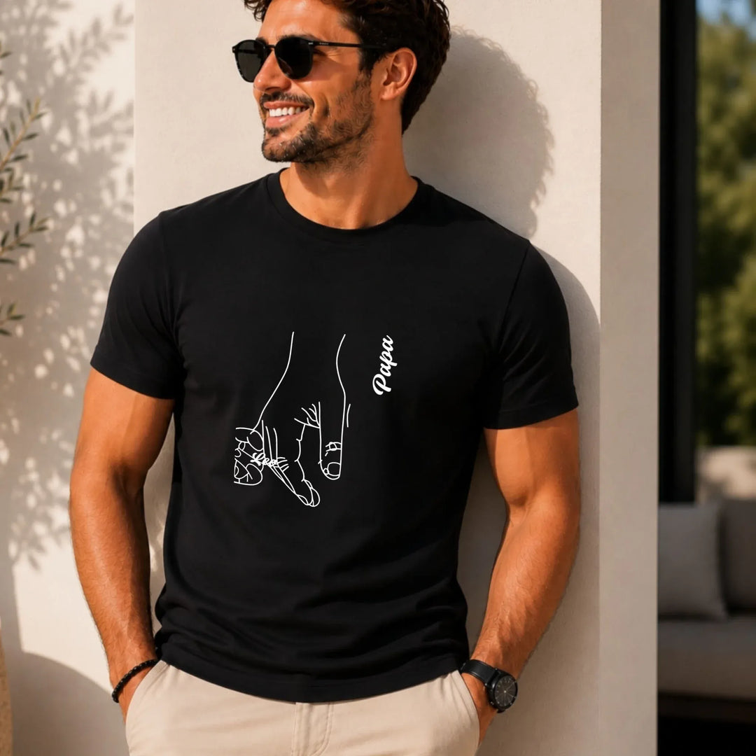 T-shirt personnalisé - Cadeau naissance papa T-shirt Front Homme | STYLE 3 / Noir / S