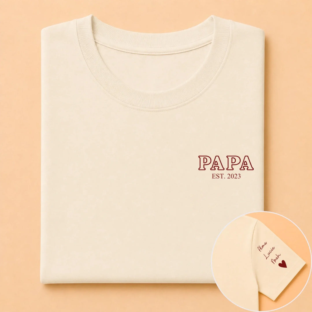 T-shirt personnalisé cadeau-Papa Depuis avec prénoms