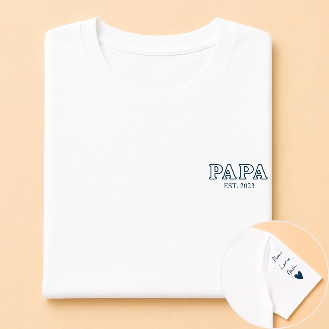 T-shirt personnalisé cadeau-Papa Depuis avec prénoms