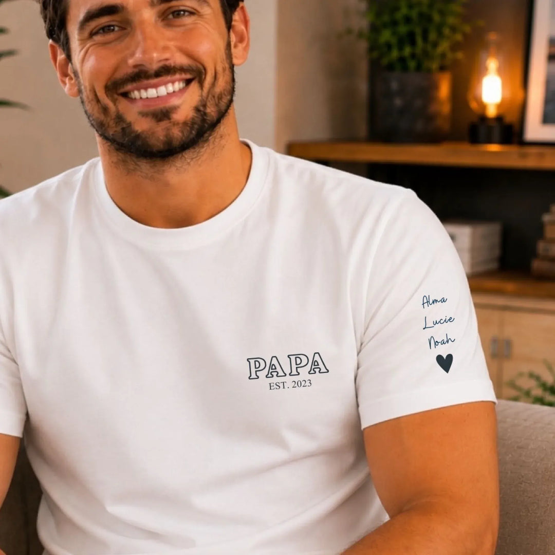 T-shirt personnalisé cadeau-Papa Depuis avec prénoms