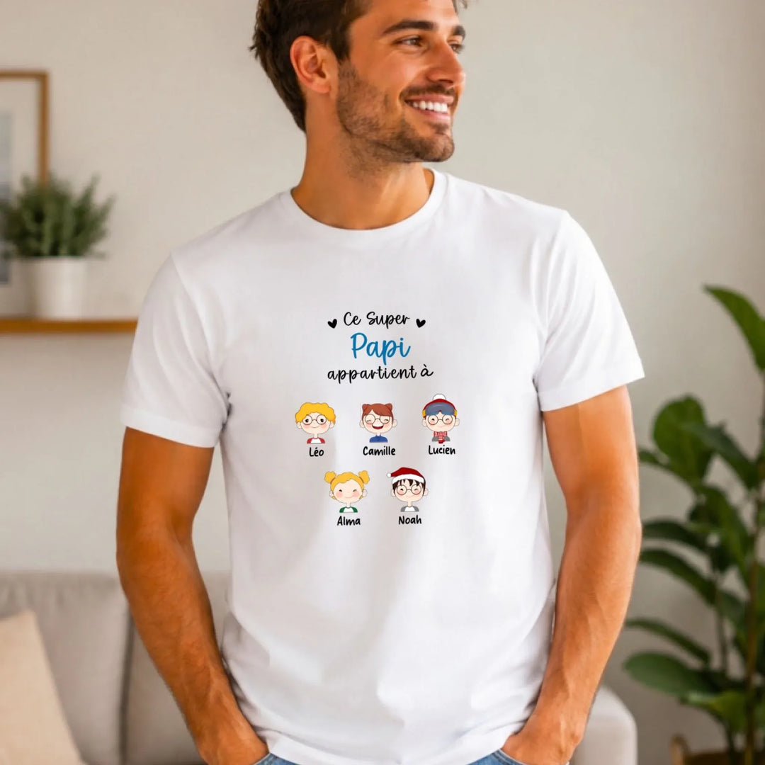 T-Shirt Personnalisé - Ce Super Papa appartient à