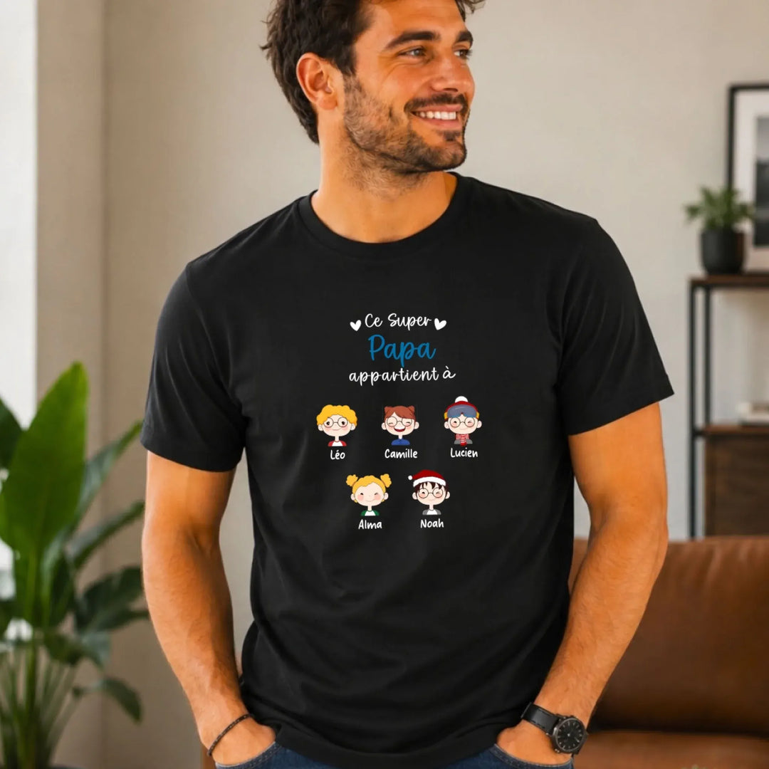 T-Shirt Personnalisé - Ce Super Papa appartient à