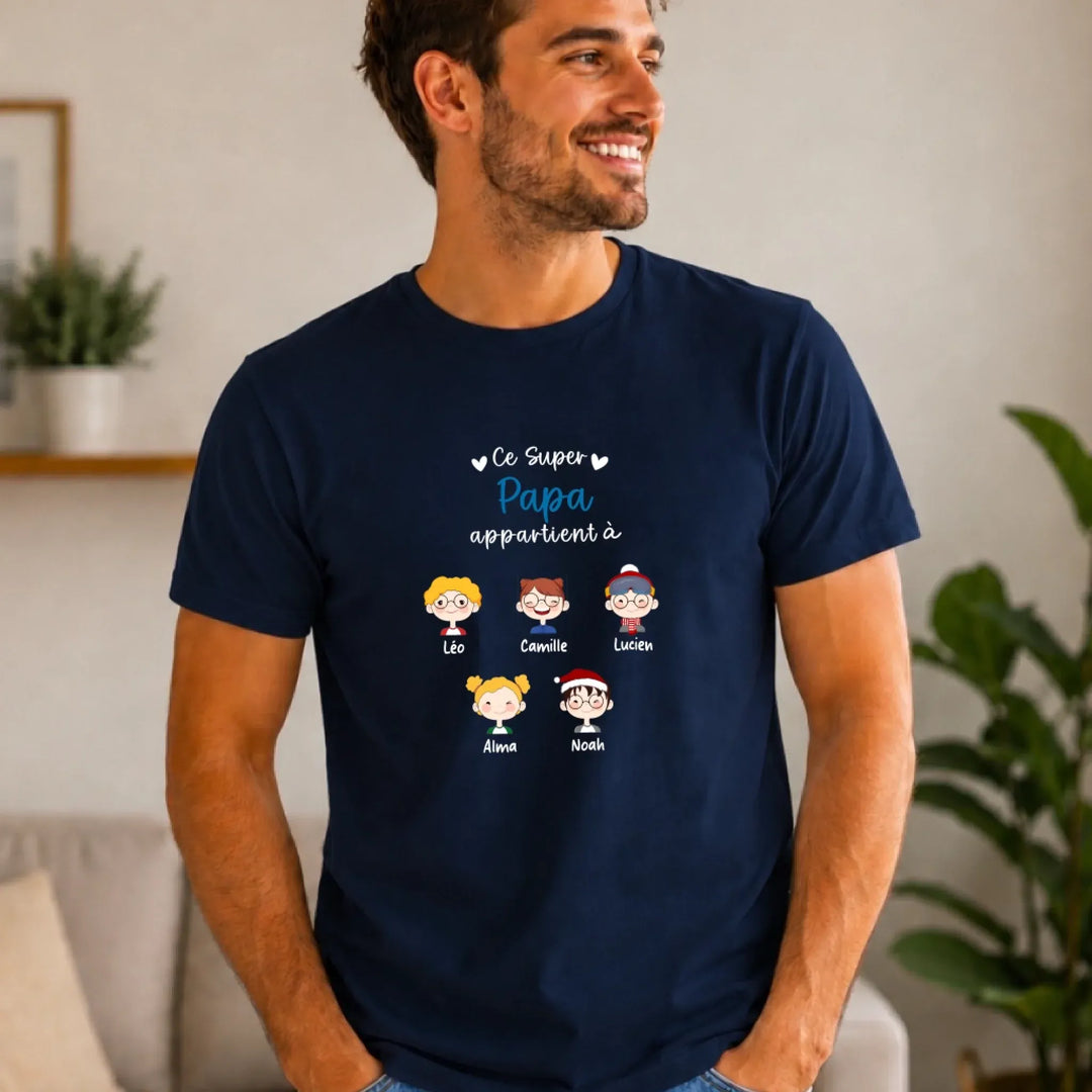 T-Shirt Personnalisé - Ce Super Papa appartient à