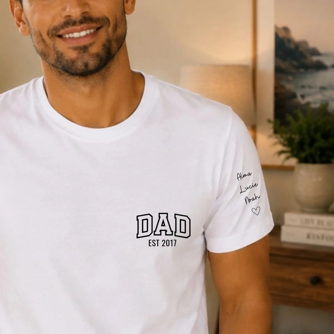 T-shirt DAD Est T-shirt Front & Manche Gauche Homme / Blanc / S