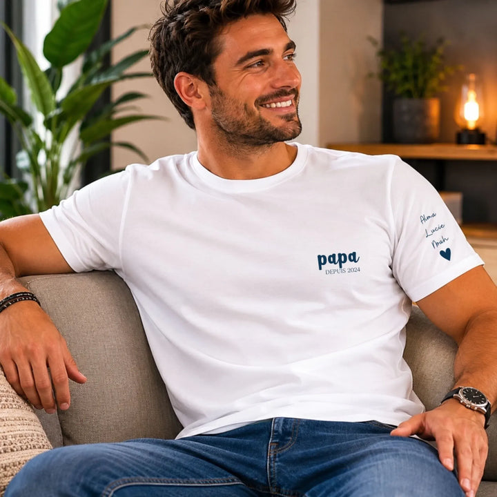T-shirt personnalisé date - Papa Depuis