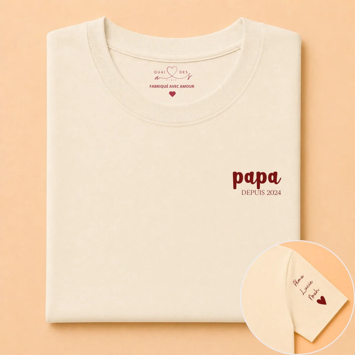 T-shirt personnalisé date - Papa Depuis