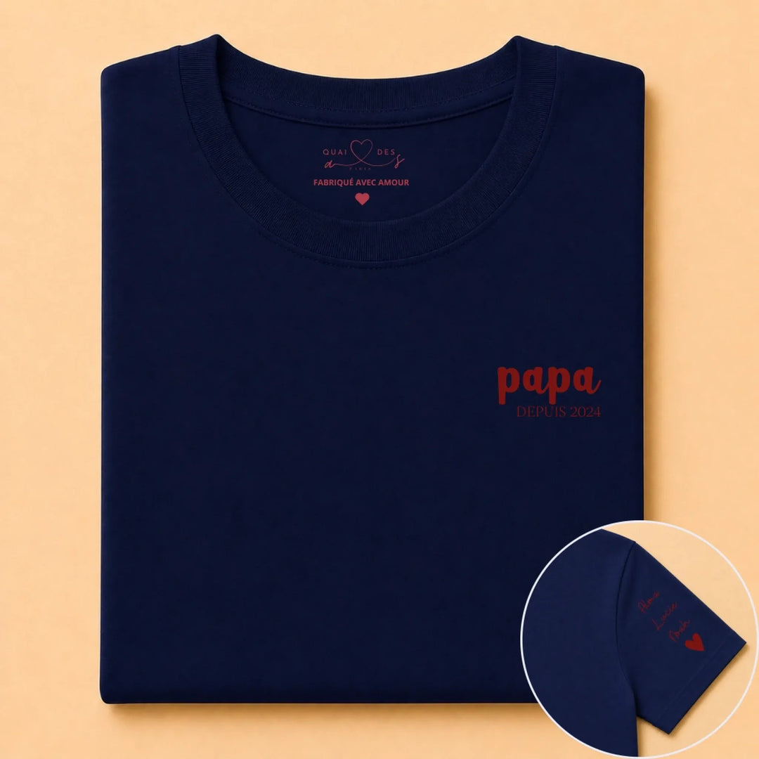 T-shirt personnalisé date - Papa Depuis