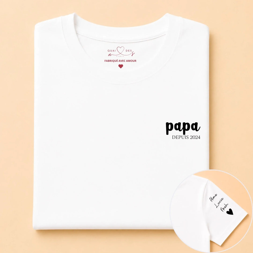 T-shirt personnalisé date - Papa Depuis