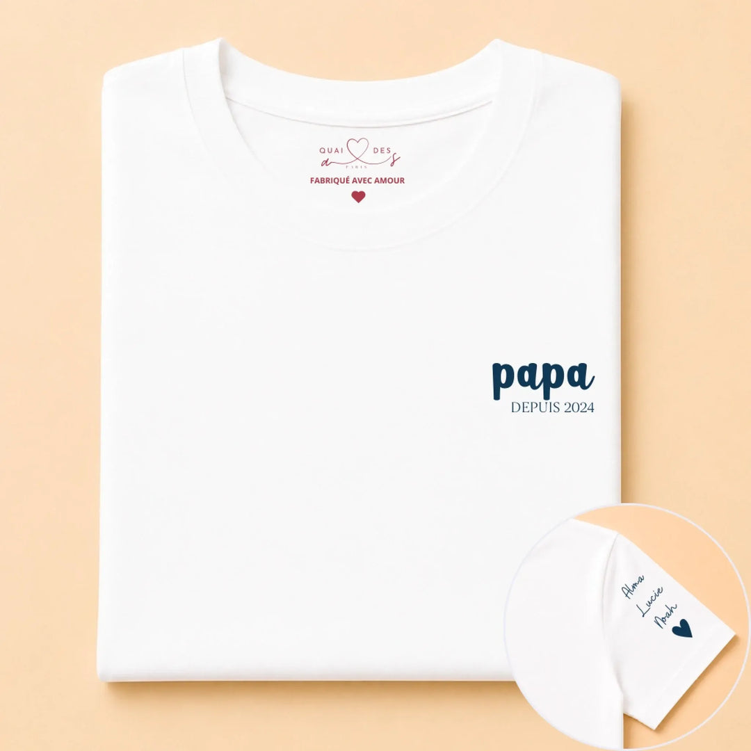 T-shirt personnalisé date - Papa Depuis