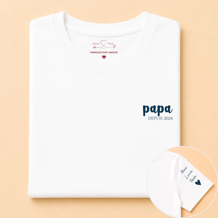 T-shirt personnalisé date - Papa Depuis