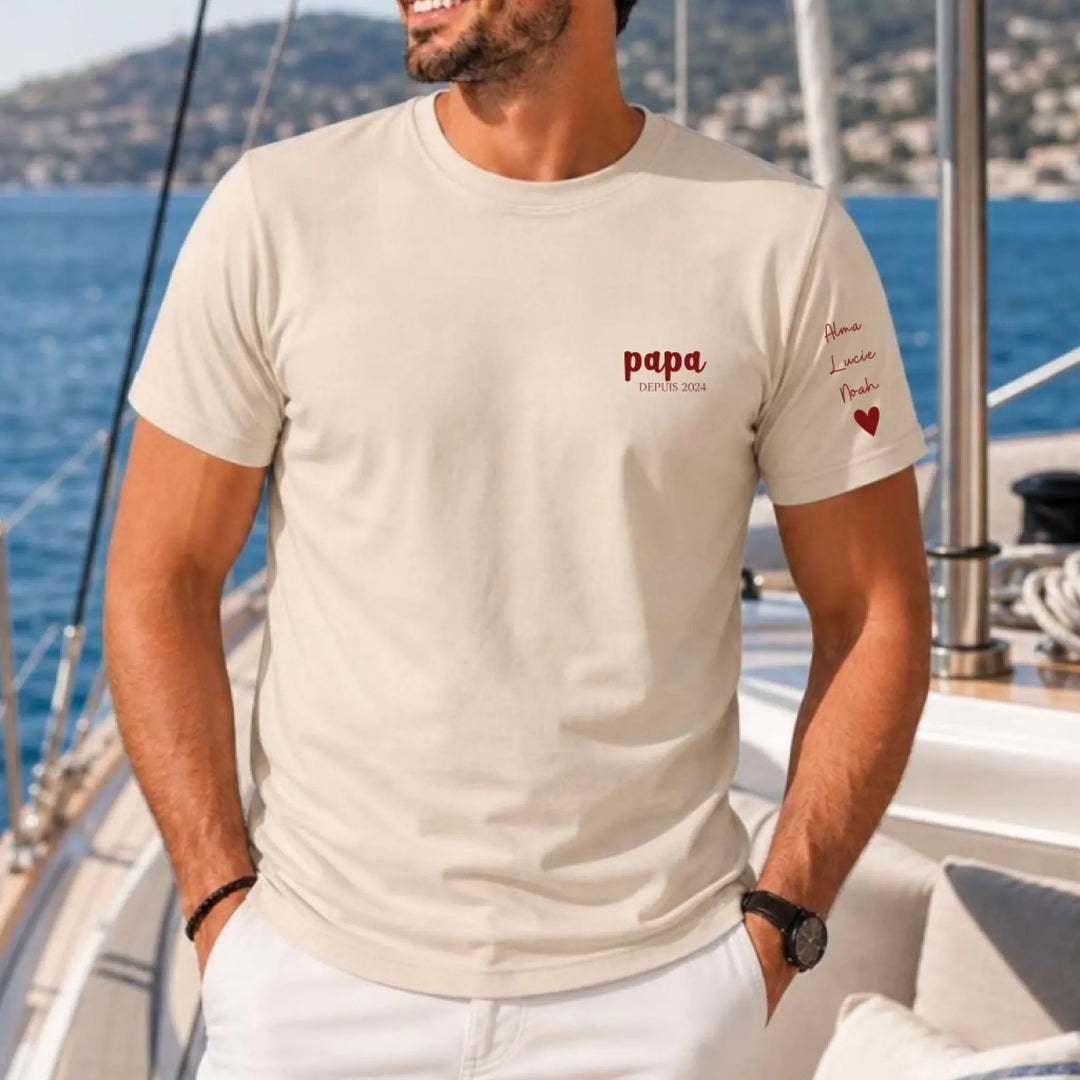 T-shirt personnalisé date - Papa Depuis