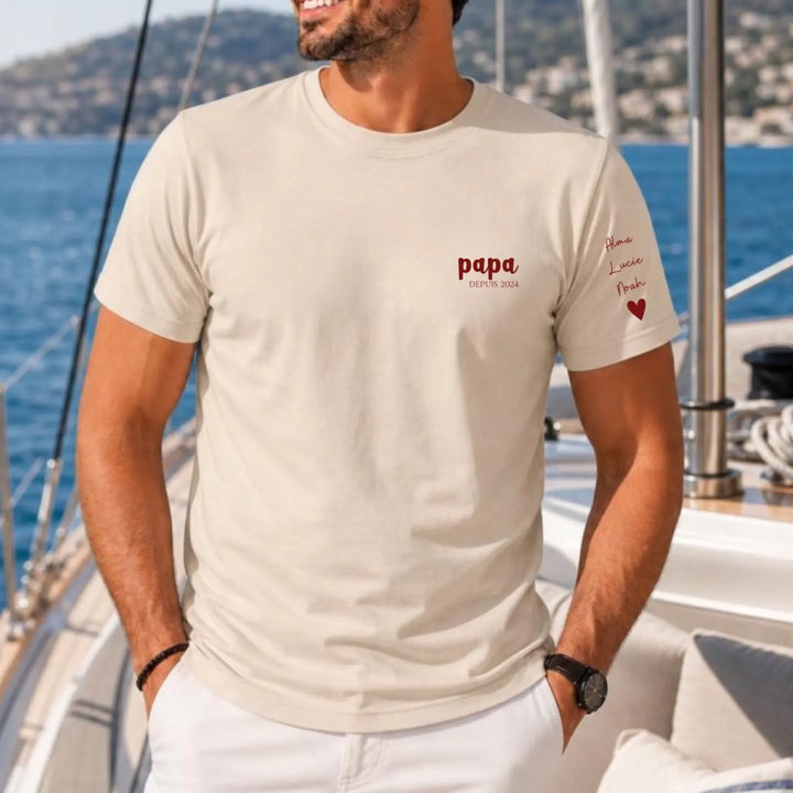 T-shirt personnalisé date - Papa Depuis