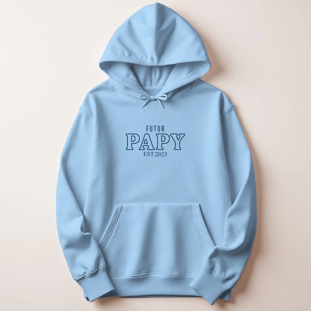 T-shirt futur papy Sweat à capuche / Bleu Clair / S