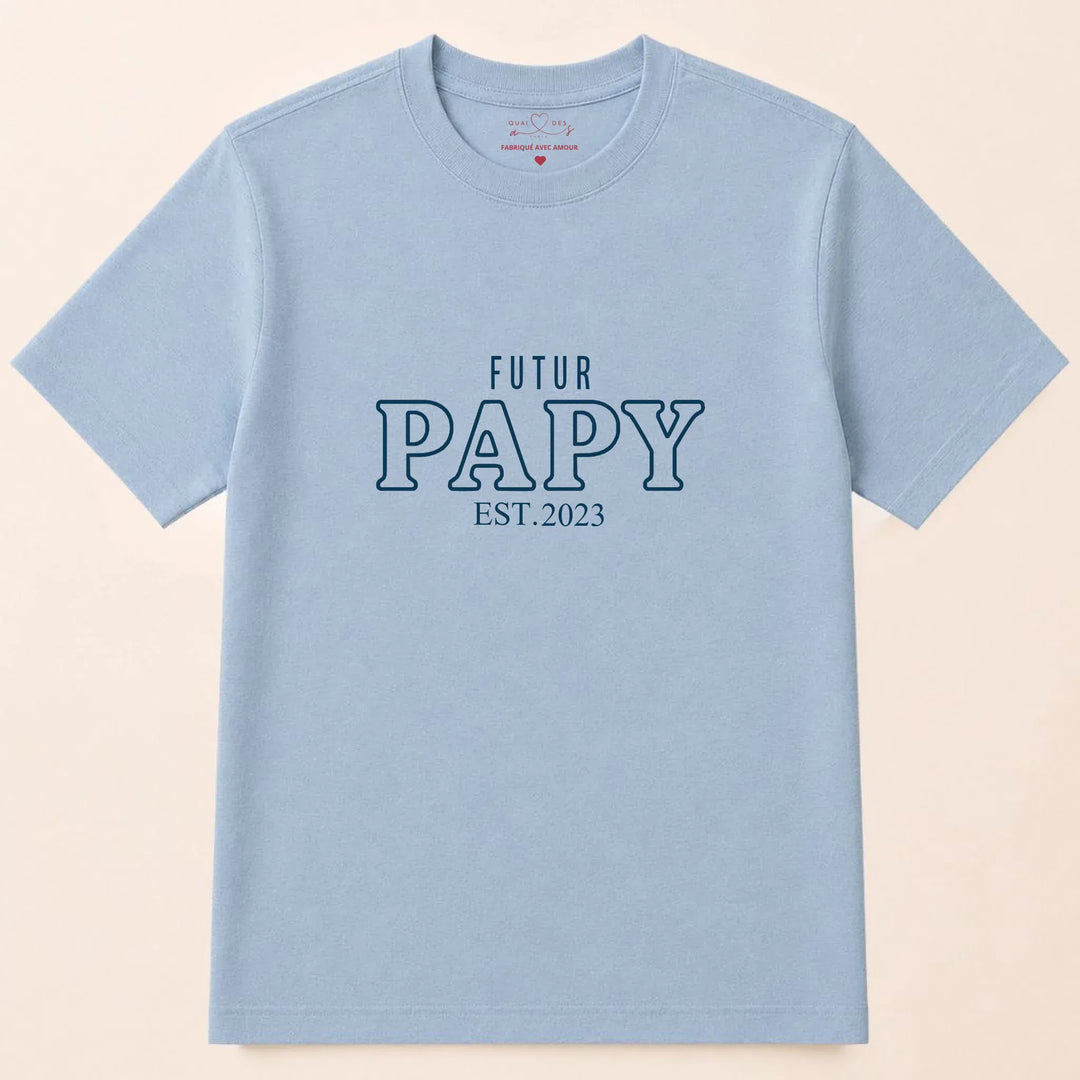 T-shirt futur papy T-shirt / Bleu Clair / S