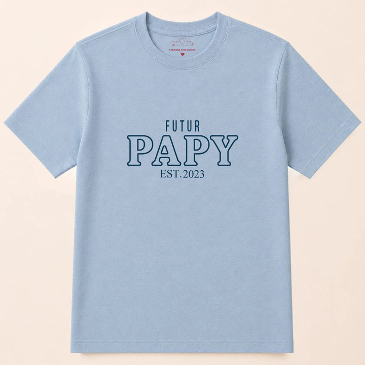 T-shirt futur papy T-shirt / Bleu Clair / S