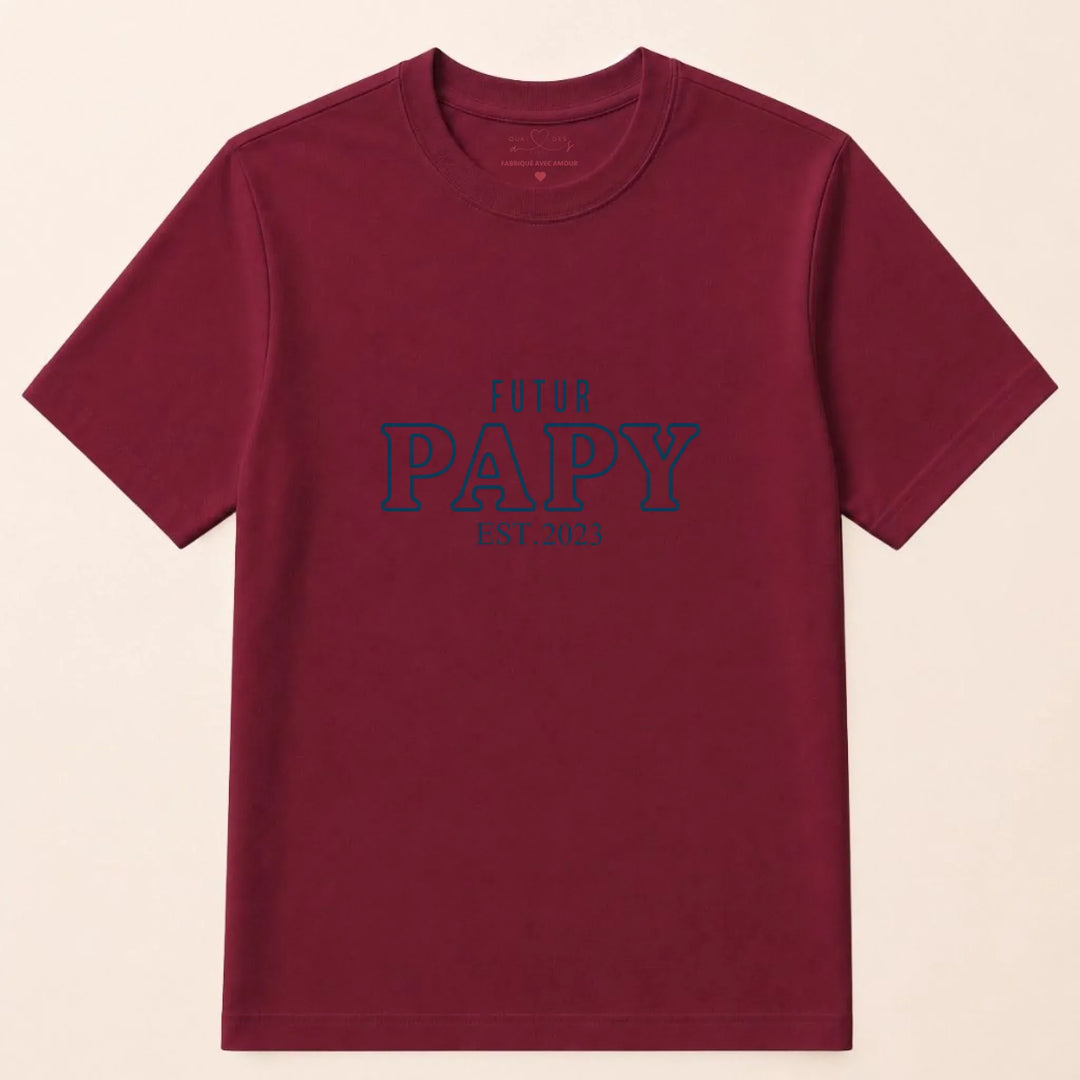 T-shirt futur papy T-shirt / Bordeaux / S