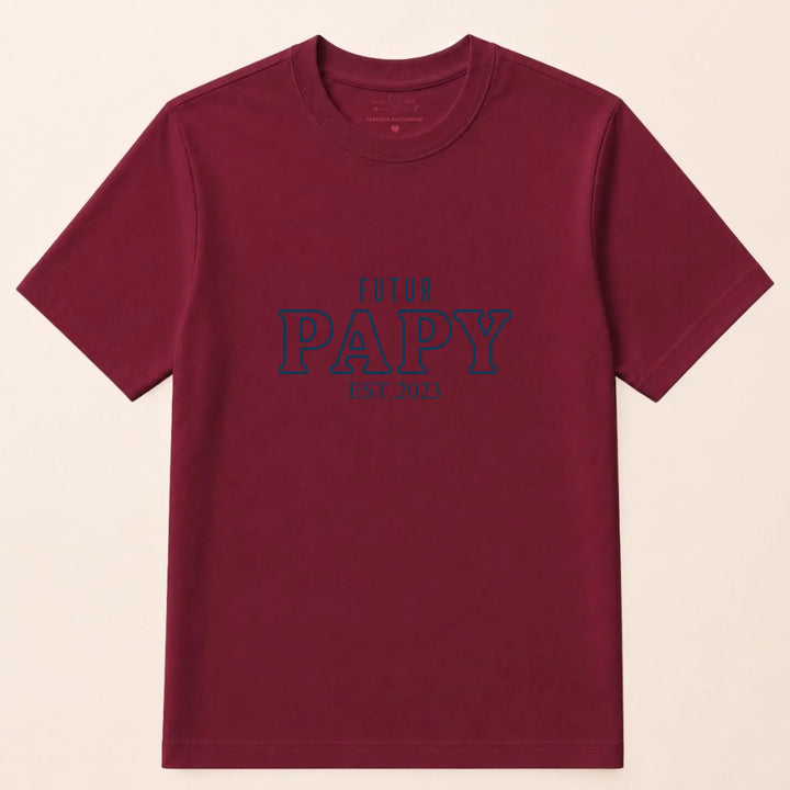 T-shirt futur papy T-shirt / Bordeaux / S