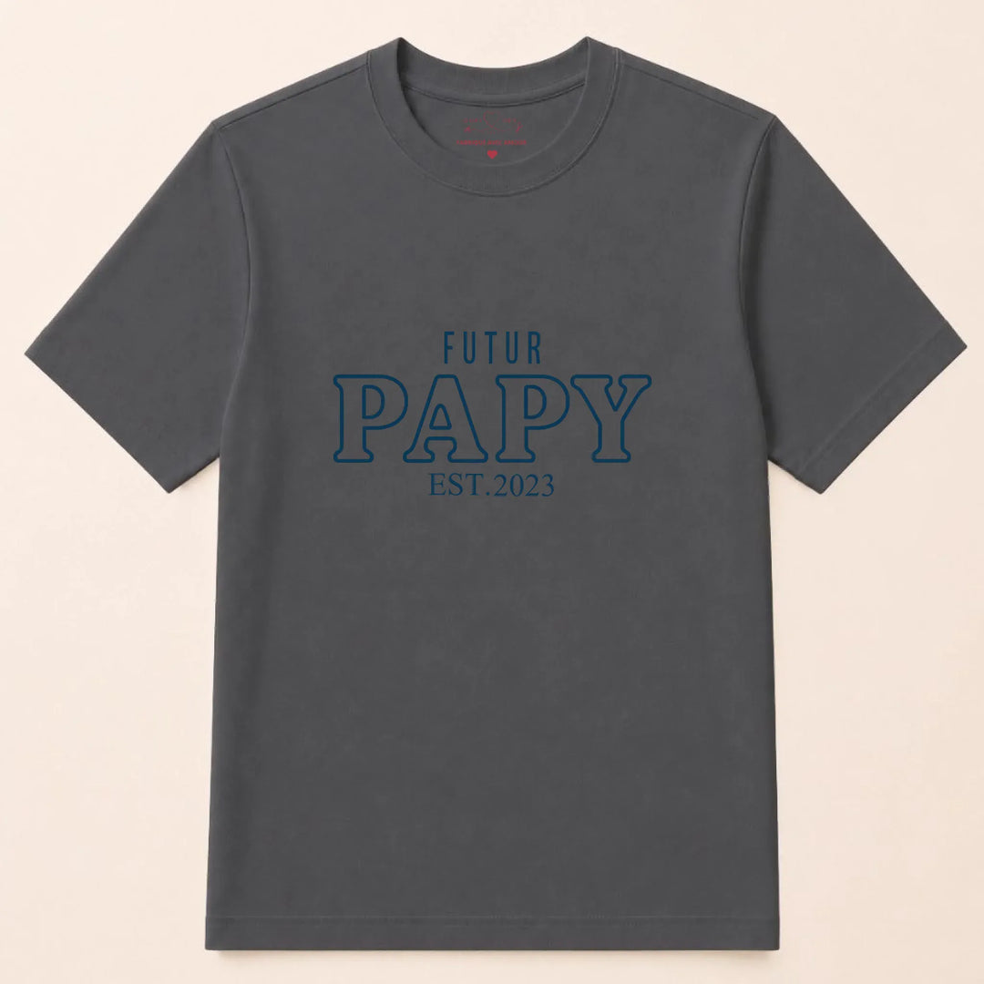 T-shirt futur papy T-shirt / Gris Foncé / S