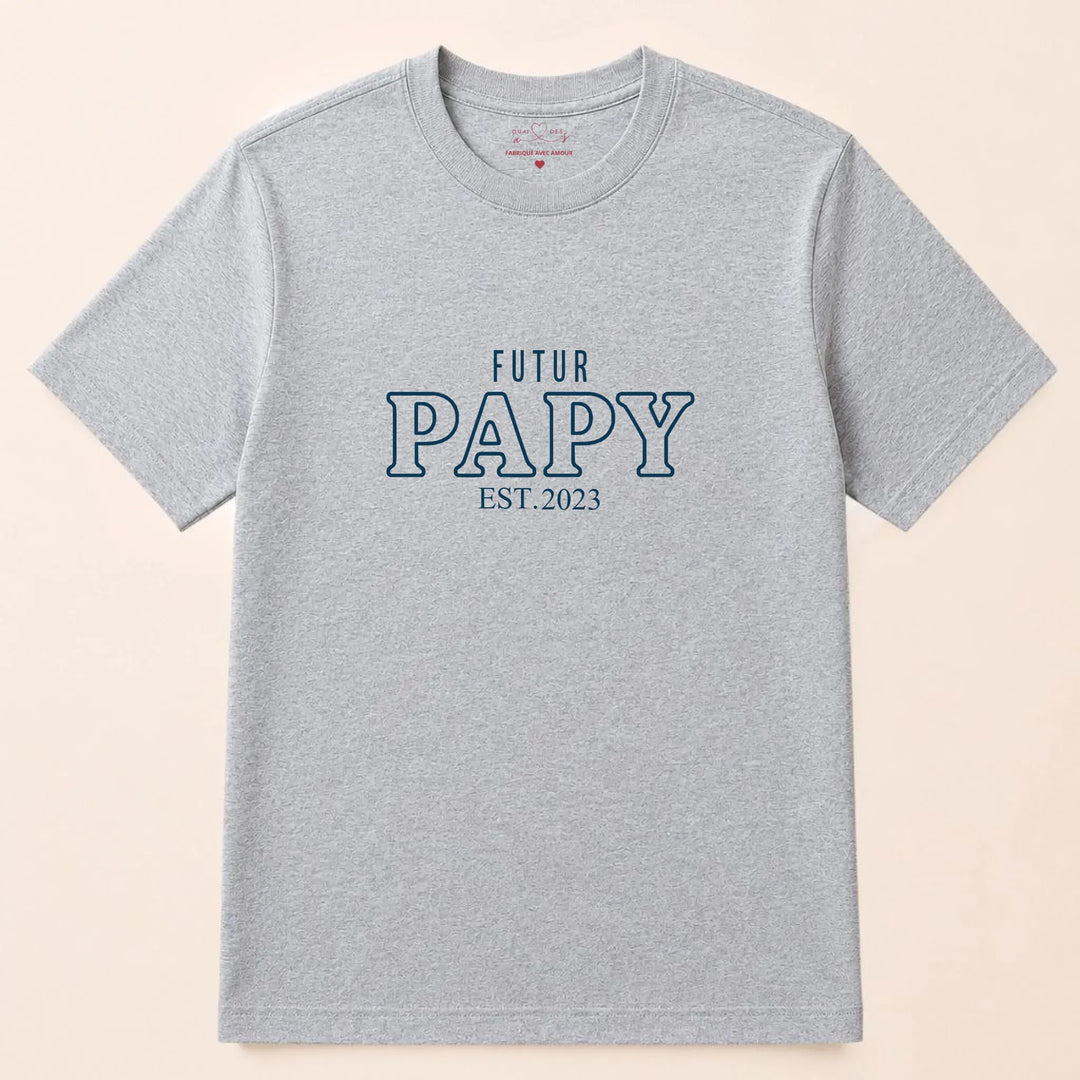 T-shirt futur papy T-shirt / Gris / S