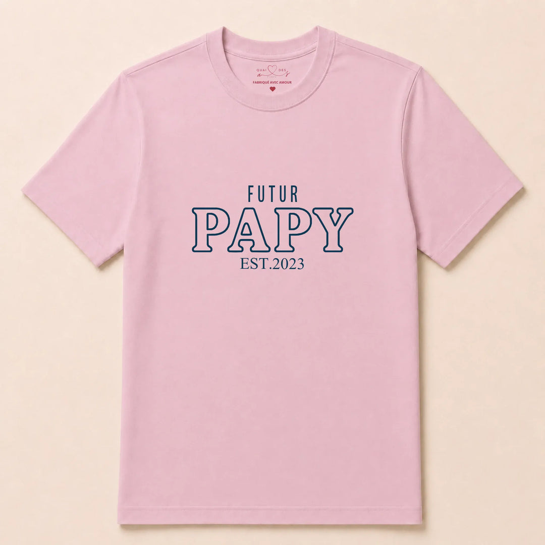 T-shirt futur papy T-shirt / Rose Clair / S