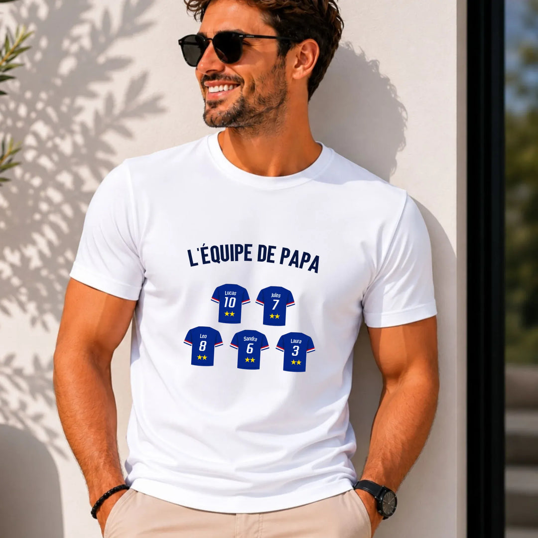 T-shirt personnalisé - L'équipe de papa Blanc / S