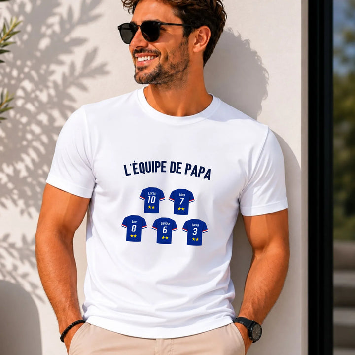 T-shirt personnalisé - L'équipe de papa Blanc / S